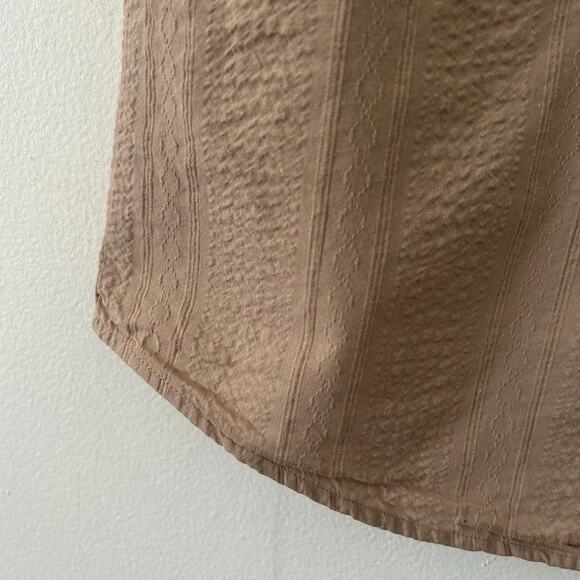 5/$25 Hard Rock Cafe Men's New York Button Up Textured Khaki Camp Shirt L Large - Picture 5 of 7
